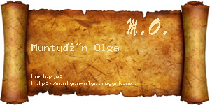 Muntyán Olga névjegykártya